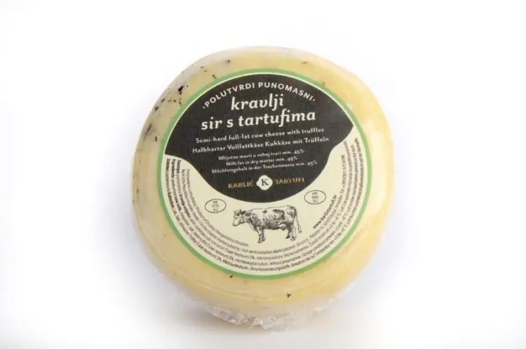 Trüffelkäse - Kuhkäse mit schwarzen Trüffel ca. 350g – Bild 2