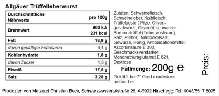 Gourmet Trüffel Leberwurst - Gourmet & Meer Goldline 200g – Bild 3