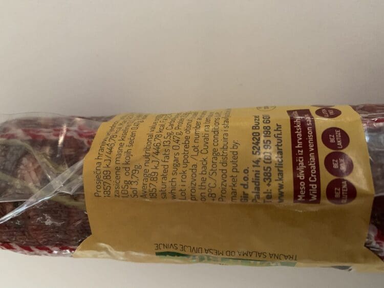 Trüffelsalami Wildschwein | Salami aus Wildschwein mit schwarzem Sommertrüffel ca. 350g – Bild 5