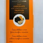 Tafel schwarze Schokolade mit Orange 🍊 und schwarzen Trüffeln - Tuber Aestivum