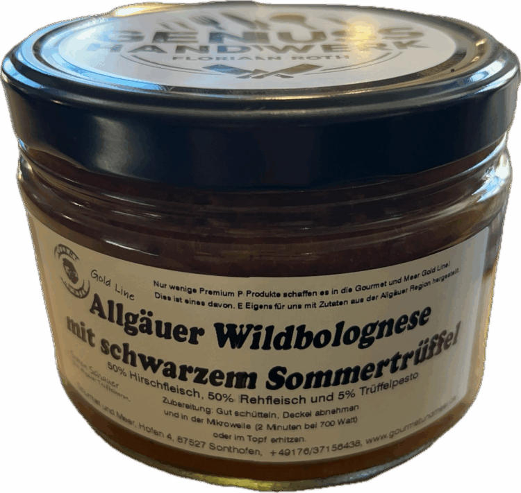 Gourmet und Meer Gold Line  Allgäuer Wild Bolognese  mit Trüffeln 500g – Bild 4